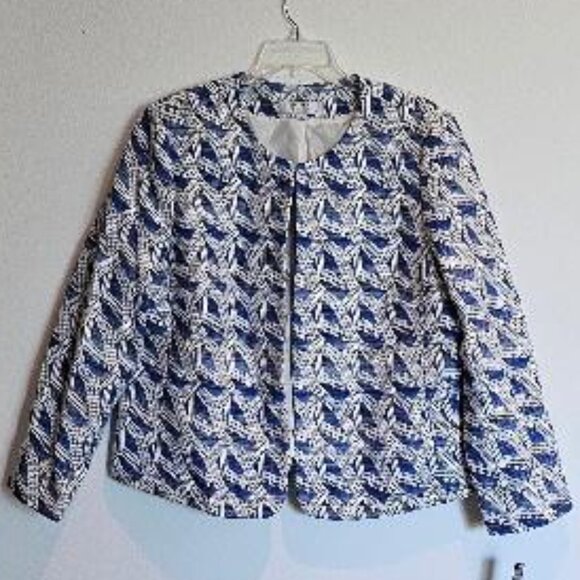 TAHARI Arthur S. Levine Women's Blue & White Jacket - Size 18 NWT - Picture 1 of 6